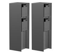 ledscom.de 2 pz. presa da giardino a colonna POMI per esterni, IP44, 2 vie, acciaio inox, antracite, quadrata, 23 cm
