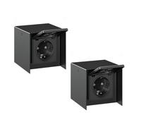 2x presa di corrente da esterno 1-fold STEDDA IP44 acciaio inox nero Prese per