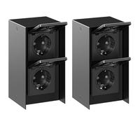 2x presa di corrente da esterno 2 prese verticali STEDDA IP44 in acciaio inox
