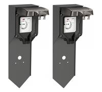 2x presa di corrente da giardino POXO con picchetto a terra per uso esterno IP65