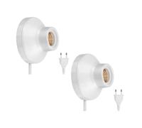 2x presa luce/lampada a parete ELEKTRA interruttore a spina porcellana bianca