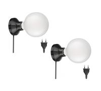 2x presa luce/lampada a parete ELEKTRA interruttore a spina porcellana nero