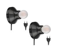2x presa luce/lampada a parete ELEKTRA interruttore a spina porcellana nero