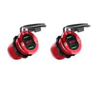 2X Presa per Caricatore USB Quick Charge 3.0, Presa di Corrente Doppia per Auto 12V / 24V Accendisigari Impermeabile con Voltmetro Un LED