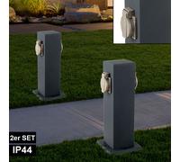 2x Presa Scatola Colonna Giardino Energia Ripartitore Terrazze Esterno Corrente