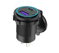 2X Presa USB PD 12V da 65 W per Laptop Presa USB C per Caricabatteria da Auto Presa Multiporta Adattatore Impermeabile per Camion per Auto
