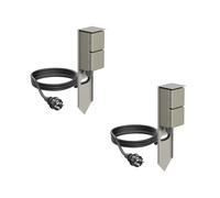 2x prese da giardino a colonna PIWI con picchetto a terra per esterni IP44 a 2