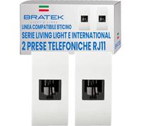 2x Prese Telefonica RJ11 Compatibile BTicino Living Light e International