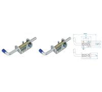 2x ProPlus Chiavistello a Scrocco In Acciaio Ø12-170mm Zincato Argento