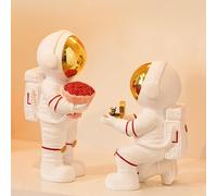 2x Proposta di Astronauta Statue Resina Scultura per Camino per Cabine Da