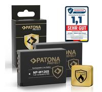 2x PROTECT NP W126s Batteria 1210mAh compatibile con Fuji Fujifilm XM5 X100F