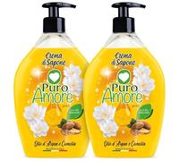 2x PURO AMORE Crema di Sapone Liquido 750 ml con Oli Essenziali di Olio di Argan e Camelia, Detergente Delicato per Mani