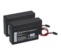 2X Q-Batteries 12LS-0.8 12V 0,8Ah AGM PIOMBO-FIBRA Batteria Per Casa E Giardino