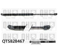 2x QUINTON HAZELL QTS828467 Ammortizatore pneumatico Cofano bagagli / vano 547mm