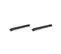 2X Rack per Armadio 1U da 19 Pollici Tramite Pannello Patch CAT6 un 24 Porte Adattatore Cavo di Rete RJ45 Jack Pannello Patch Modulare
