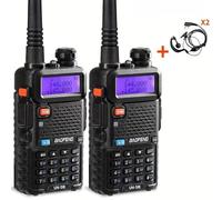 2X RADIO RICESTRAMITTENTE AD ALTA POTENZA DUAL VHF/UHF CON AURICOLARI 128 CANALI