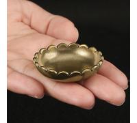 2x Rame Piatto Vassoio Espositore Stand Piedistallo Intaglio Rotondo Base Rétro