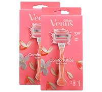 2x Rasoio Donna COMFORT GLIDE Con 2 Lamette Di Ricambio, Manico Ergonomico e Supporto Per Doccia