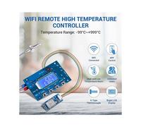 2X Regolatore di Temperatura Digitale da 12 V CC, Modulo di Controllo Ad Alta Temperatura con Controllo APP WiFi -99 Celsius-999 Celsius 24V