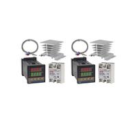 2X Regolatore di Temperatura PID REX-C100 Kit Termostato Alta Tensione da 100 ACV A 240 ACV+Relè SSR 40D Sonda K