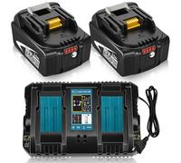 2X Replacement batteria per Makita batteria 18V 5.5Ah + Caricatore DC18RD per Makita caricatore 14,4V-18V