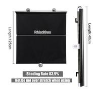 2x Retrattile Finestra Parasole Rullo SPF+50 Tendine Privacy Con Ventosa