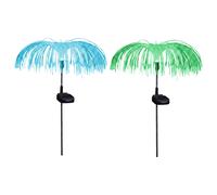 2x RGB LED lampada solare plug-in lampada da esterno terra spike cambio colore nero H 60 cm