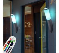 2x RGB LED Parete Luci Dimmerabile Esterno Lampade Telecomando Terrazzi Fiaccole