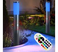 2x RGB LED Supporto Lampada Movimento Esterno Telecomando Giardino Dimmerabile