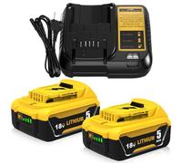 2X Ricambio Batterie per Dewalt 18V 5,0Ah + 3A per Dewalt Caricabatterie DCB107 10.8-20V Compatibile con DCB180 DCB181 DCB182 DCB183 DCB184 DCB185 DCB200 DCB201 DCB203 DCB204 Powayup