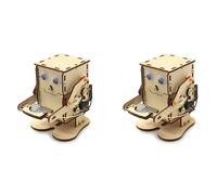 2X Robot Che Mangia Monete nel Legno Modello DIY Insegnamento Apprendimento5580