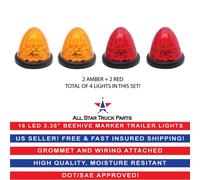 2x Rosso 2x Ambra Alveare Lato Evidenziatore Svendita Luce Tenuta Trailer 16-LED
