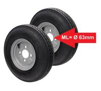2x Ruota Completa 4.80/4.00-8 Indice 70M 8Zoll Rimorchio Pneumatici Grande Foro