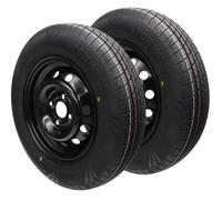 2x Ruota Completa Nero 155/80R13 84N 4Jx13 100x4 155 R 13 Rimorchio Auto Reifen