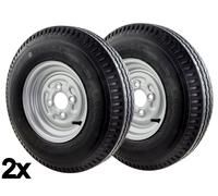 2x Ruota di Scorta Rimorchio 5.00-10 79N 5.00X10 4/100 ET0 Completa Brenderup