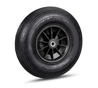 Relaxdays Ruota per carriola 2x 4.00-6, cerchione in plastica, ad aria, 3 adattatori, nero