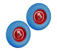 2X Ruota per Carriola Gomma Piena con ASSE 4.80 4.00-8 di Ricambio, Carico Max 100 kg, Antipanne, Blu Rosso