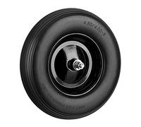 2X Ruota per Carriola Gomma Piena con ASSE 4.80 4.00-8 di Ricambio, Carico Max 100 kg, Antipanne, Nero
