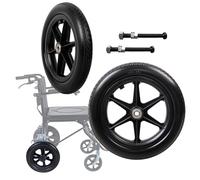 2x Ruote for sedia a rotelle, Ruota posteriore in PU solido da 12" for sedia a rotelle, Gruppo rotelle, Con cuscinetto, Resistente all'usura, Ruote di ricambio for deambulatori, deambulatori e sedie a