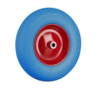 Relaxdays 2X Ruota per Carriola 4.80 4.00-8 in Gomma Piena Cerchione di Acciaio, Antipanne, Carico Max 100 kg, Blu Rosso