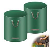 2X Sacchetti per rifiuti da Giardino, 500L Sacchi da Giardinaggio, Borsa da Giardino Pieghevole con Maniglie per Il Trasporto, antistrappo, idrorepellente, per Foglie, rifiuti Verdi (2)