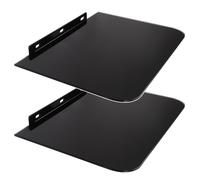 2x scaffali per decoder console DVD nero in vetro temperato e metallo 10kg