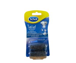 2x Scholl Velvet Smooth Extra Stark Ricariche Diamante 4 Pezzi Blu Nuovo (965)