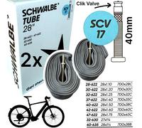 2x Schwalbe Camera D'Aria SCV17 Bicicletta Città Ebike 28 " 1,1 -1, 75 " Clik