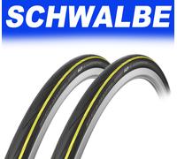 2x Schwalbe Lugano 700 X 25C 25-622 K-Guard Bici da Strada Pneumatico - Nero/