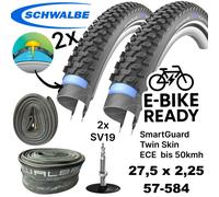 2x Schwalbe Marathon Plus MTB E-Bike Pneumatici 27,5x2,25 57-584 SV19