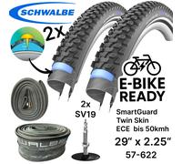 2X Schwalbe Marathon Plus MTB Ebike SG 29X2,25" 57-622 Pneumatici + Tubo SV19
