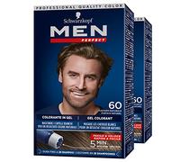 2x Schwarzkopf Men Perfect Tinta Gel Colorante Facile & Veloce per Capelli Bianchi Colore 60 Castano Naturale Colorazione per Uomo Resistente fino a 28 Lavaggi - 2 Confezioni