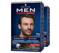 2x Schwarzkopf Men Perfect Tinta Gel Colorante Facile & Veloce per Capelli Bianchi Colore 70 Castano Scuro Naturale Colorazione per Uomo Resistente fino a 28 Lavaggi - 2 Confezioni