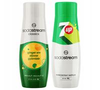 2x Sciroppo per il concentrato di acqua SODASTREAM Ginger Saturator ALE + 7UP